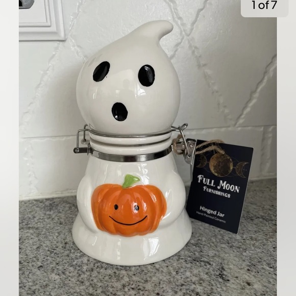 Holiday Nwt Halloween Full Moon Ghost Canister Hinged Cookie Candy